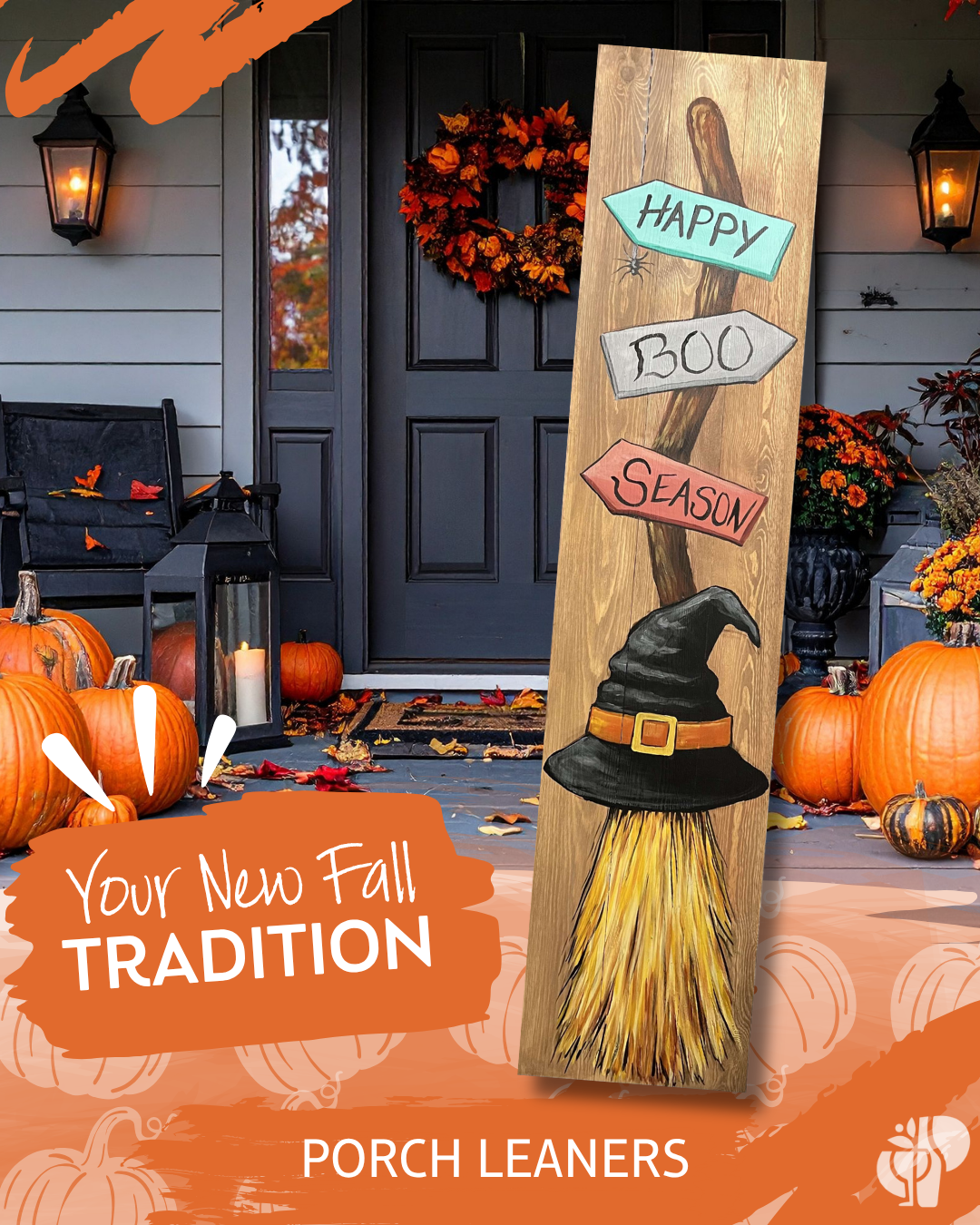 Happy Boo Season Porch Leaner